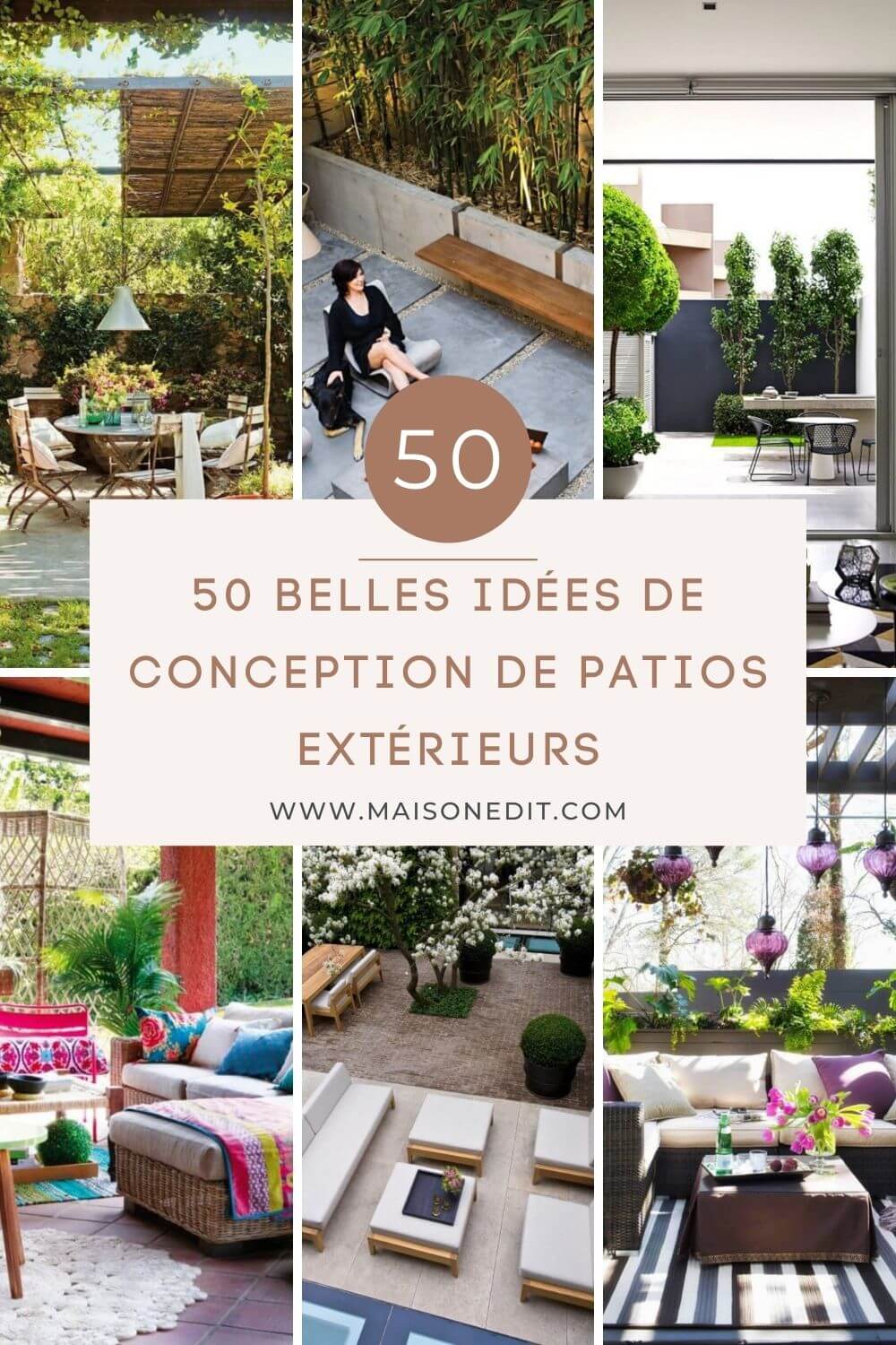 50 belles idées de conception de patios extérieurs